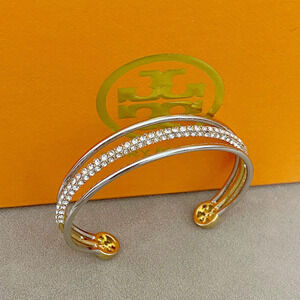 Tory Burch Diamond Open Cuff Bracelet